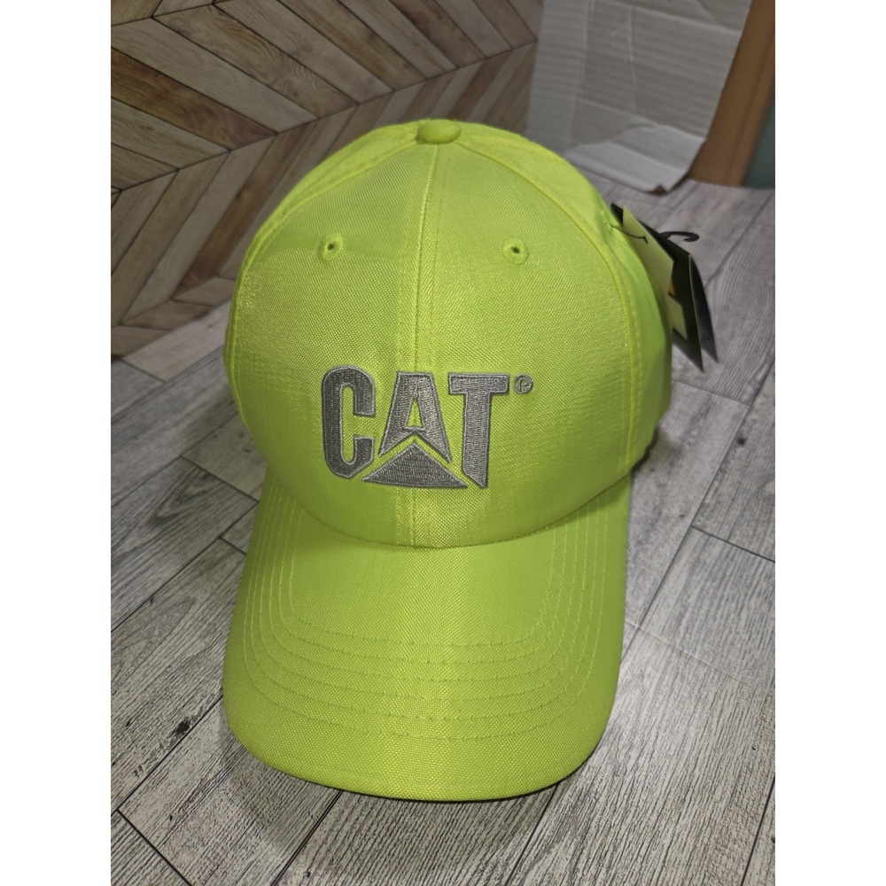 Cat Men's Hi Vis Trademark Adjustable Cap Hat Yellow one Size